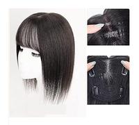 Peluca Pieza de peluca Cabello real for cubrir Cabello gris Cabeza fina de cabello Pieza de parche Cabello real Esponjoso Aumentar el volumen del cabello Flequillo falso Pelucas diarias(05-(12-13)25CM