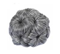Peluca Ponytail Bun Donut Trees Clip in Mujeres, Extensiones de cabello de cabello Black Brown Synthetic Pelucas diarias(2 pcs,02)