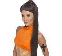 Peluca Ponytail Sporty Spicegirl Marrón De Las Spice Girls Accesorio De Disfraz