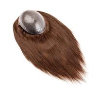 Peluca Postizo capilar masculino de 18 x 23 cm, con inyección piel, 35 a 40 largo y cabello humano liso. Prótesis masculina(16 inches)