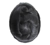 Peluca, Postizo masculino for cabello fino, cómodo y realista, Cabello de tupé(Black,6x9inch)