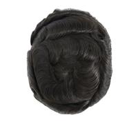 Peluca, Postizo masculino for cabello fino, cómodo y realista, Cabello de tupé(Dark brown,5x7inch)