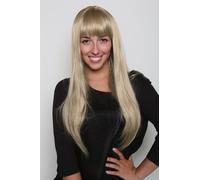 Peluca PRINCESA Rubia Larga Lisa Caída CON Flequillo Femme Fatal Vamp 65