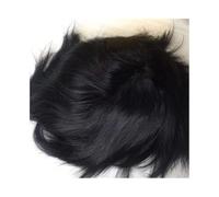 Peluca, Prótesis de cabello for hombre, peluquín de piel de inyección de 0,12mm, pelucas duraderas for hombres, Unidad de sistema de cabello humano 100%, prótesis capilar, Cabello de tupé(Off black,6