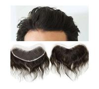 Peluca que cubre la calvicie Hairline Toupee for hombres, transpirable en forma de V French Lace Base Men's Toupee Natural Hairline Indian Remy Hair System 1.5×7" Lace Frontal Men's Toupee Peluquín(2#