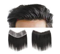 Peluca Que Cubre la Calvicie Para Hombres Hairline Toupee Frontal Hairpiece, Indian Human Hair System 4cmx18cm V-Shape Front Men's Toupee Thin Skin 0.08-0.10mm PU Base Men's Toupee Peluca Que Cubre
