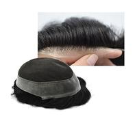 Peluca Que Cubre la Calvicie Para Hombres Tupé de cabello humano for hombres Centro de encaje francés con polivinílico transparente de 1 "alrededor, pieza de cabello for hombres de onda ligera 120% De
