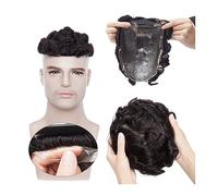 Peluca Que Cubre la Calvicie Para Hombres Tupé for hombres 0.02-0.03mm Piel ultra delgada Base de PU Hombres Tupé 6 "× 8" Unidades de sistema de cabello 90% Onda de densidad Piezas de cabello humano i
