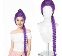 Peluca R-umi Kp-op Para Niña, Peluca De Cosplay De Anime Hunters Para Mujeres Y Hombres, Trenzas Moradas Accesorios Realistas, Pelucas Larga Morada Paras Disfraz De Cosplay Paraa Niños Pelucaa De Ani
