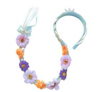 Peluca Rapunzel para niños 27 pelucas largas trenzadas diademas pelo Rapunzel con adorno de flores de tiara peluca e