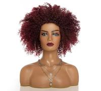 Peluca Rastas Peluca de cabeza explosiva, peluca europea y americana, peluca sintética de pelo corto y rizado para mujer, pelucas rectas, pelucas de fibra resistente Pelucas y accesorios