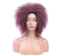 Peluca Rastas Peluca ondulada corta con flequillo, pelo falso, peluca corta para mujer, peluca sintética de 35cm/14', explosión de cabeza explosiva esponjosa Natural Pelucas y accesorios