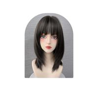 Peluca Rastas Pelucas Bob de 43cm/17 pulgadas para mujer, pelucas rectas en capas hasta los hombros, peluca Bob, pelucas de fibra sintética resistentes al calor Pelucas y accesorios