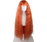 Peluca Rastas Pelucas largas de color naranja para mujer, peluca de fibra sintética resistente al calor de 120cm/47 pulgadas, peluca de color de parte media para fiesta diaria Pelucas y accesorios