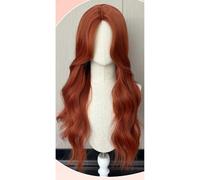 Peluca Rastas Pelucas naranjas onduladas y rizadas largas, 68cm/26,7 pulgadas para mujeres, peluca sintética Natural de parte media para fiesta diaria, Cosplay de Halloween Pelucas y accesorios