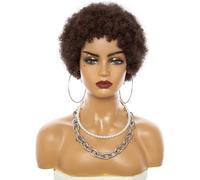 Peluca Rastas Pelucas para mujeres negras cabello humano corto afro rizado pelo negro pelucas para mujeres negras animosas y suaves afro Pelucas y accesorios