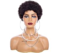 Peluca Rastas Pelucas para mujeres negras cabello humano corto afro rizado pelo negro pelucas para mujeres negras animosas y suaves afro Pelucas y accesorios