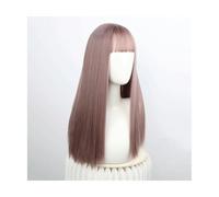 Peluca Rastas Pelucas Peluca Larga Recta Con Flequillo Gris Ombre Peluca Larga Ombre Pelucas Sintéticas Naturales Suaves De Pelo Liso Fiesta Pelucas y accesorios