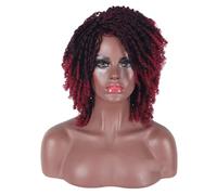 Peluca Rastas Pelucas rizadas afro cortas de 16 "/40 cm para mujeres negras, mezcla negra, marrón, peluca corta sintética Dreadlock, pelucas torcidas Pelucas y accesorios