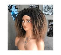 Peluca Rastas Pelucas rizadas Afro para mujeres negras, peluca con diadema rizada corta y rizada, peluca rizada esponjosa sintética Marley Pelucas y accesorios