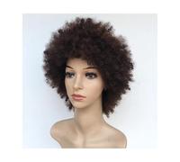 Peluca Rastas Pelucas rizadas con flequillo, peluca mezclada de color marrón y Rubio, pelucas rizadas hasta los hombros para mujeres negras, fibra sintética rizada Pelucas y accesorios