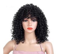 Peluca Rastas Pelucas rizadas de 50cm/19,6 pulgadas para mujer, peluca ondulada corta con flequillo, pelucas suaves sintéticas lindas y sueltas grandes para uso diario Pelucas y accesorios