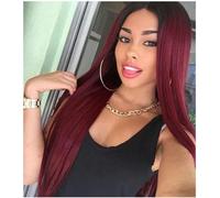 Peluca Rastas Pelucas rosas ombré, pelucas rosas largas y rectas para mujeres blancas, peluca larga recta de seda, peluca sintética de parte media larga y recta Pelucas y accesorios