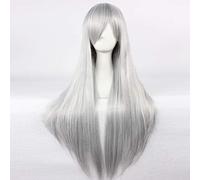 Peluca recta extralarga plateada Jushiro Ukitake Final Fantasy 7 Sephiroth Detective Conan Caso cerrado Gin Jin Superbia Squalo Angel Sanctuary Rosiel para fiestas Cosplay pelucas