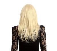 Peluca recta nueva, corte medio femenino, rubio, de buena calidad, natural, raíz más oscura y barrido rubio, peluca para mujer + gorro de peluca 23 "220G,Oro