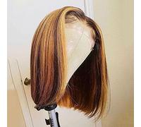 Peluca Resaltar BOB WIG Cierre de encaje recto Pelucas for el cabello humano BOB OMBRE Peluca de pelo Peluca trasera Brasileño Remy Lace Wig for mujeres 150% Densidad Extensiones cabello (Size : P4 2