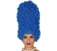 Peluca Rizada Azul De Dama Tipo Marge Nueva