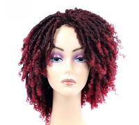 Peluca rizada con rastas, pelucas sintéticas trenzadas cortas con giro, peluca sintética rizada corta afro ombré, pelucas retorcidas enrolladas a la moda para hombres y mujeres, T530, 6 pulgadas, 1 pi