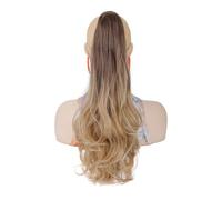 Peluca rizada de 55 cm de largo, colorida, con clip de garra, peluca sintética de cola de caballo para mujer para uso diario (10T16#)