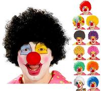 Peluca rizada de Payaso rosa