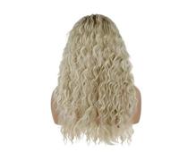 Peluca rizada larga sintética for mujer, pelucas de Rubio degradado raíz oscura, Natural, suave y esponjoso, ondulado, for fiesta Cosplay diaria, 1 ud(796)