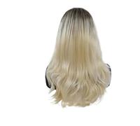 Peluca rizada larga sintética for mujer, pelucas de Rubio degradado raíz oscura, Natural, suave y esponjoso, ondulado, for fiesta Cosplay diaria, 1 ud(Ombre Blonde2)