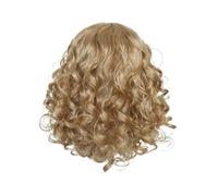 Peluca rizada marrón rubia de pelo sintético con conjunto barba, Ideal for postizo Cosplay for hombres, 1 ud