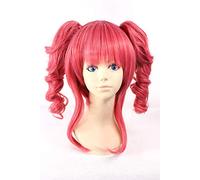 Peluca rizada roja y mediana Anya Alstreim Tsukino Usagi Pequeña Dama Serenity Sailor Chibimoon Vocaolid Kasane Teto para las pelucas de cosplay de Halloween (INWEG)