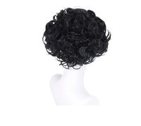 Peluca rizada rubia platino corta, peinado sintético elegante for mujeres, pelucas Drag Queen, disfraz de Cosplay, 1 ud(Natural Black)