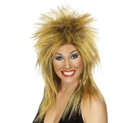 Peluca Rock Diva Mullet Punk De Los Años 80 Accesorio De Disfraz Para Damas