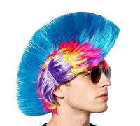 Peluca Rock Mohawk - Peluca colorida para disfraz punk, postizo de mascarada con púas | Pelucas Mohawk sintética para de cosplay, festivales, conciertos, eventos temáticos, adultos
