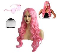 Peluca rosa para mujer，Pelucas Mujer - Peluca Rosa Suave y Natural con Accesorios - Transforma tu Aspecto con Nuestras Pelucas de Calidad，pelucas de anime para cosplay, fiestas, uso diario