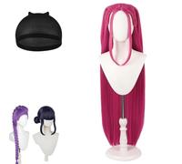 Peluca Ru-Mi Kpop De-Mon Hunters, Peluca Rumi Kpop Niña, R-Umi Mira Zoeys Kpo-P Cosplay De Anime Para Mujeres Y Hombres, Trenzas Moradas Accesorios Realistas Para Halloween (Rojo)