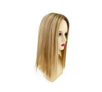 Peluca rubia con reflejos, postizos for mujer, postizos con base suiza grande de 9 x 14 cm, postizos for la caída del cabello(16 inch)