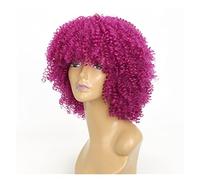 Peluca Rubia Corta De 15 Pulgadas, Pelucas Afro Rizadas Cortas Rosadas Para Mujeres, Peluca Afro Rizada Con Flequillo, Pelucas Grises Falsas De Fibra Sintética Para Mujeres (1 15 Pulgadas)
