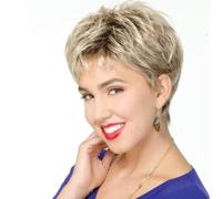 Peluca Rubia De Corte Pixie Para Mujeres, Corta Esponjosa No Deformable Con Flequillo De Estilo Natural Para Disfraces De Fiesta y Cosplay