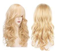 Peluca Rubia Larga, Pelucas Rubias Largo, Pelucas Onduladas Largas De 60 Cm Con Flequillo, Peluca Rubia Barbie, Para Fiestas Diarias Sintéticas Resistentes Al Calor Para Mujeres, Cosplay, Halloween