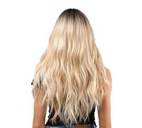 Peluca Rubia Larga Y Rizada Para Mujer, Peluca Ondulada De 66 Cm Con Flequillo, Fibra Sintética De Aspecto Natural Resistente Al Calor Para Uso Diario En Fiestas.