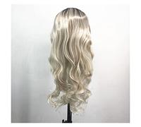 Peluca Rubia Peluca Corta Pelucas De Pelo Largo Y Rizado Plata Para Fiesta De Cosplay Pelucas Grises Rubias Onduladas De Agua Largas Diarias Para Mujeres (1 26 Pulgadas)