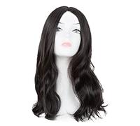 Peluca Rubia Peluca Corta Resistente Al Calor Medio Rizado Línea Media Disfraz De Pelo De Mujer Halloween Carnaval Postizo Pelucas Grises Para Mujeres (Marrón 18 Pulgadas)